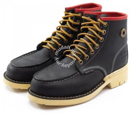 Black Hammer Men Safety Shoe Mid Cut with Shoelace